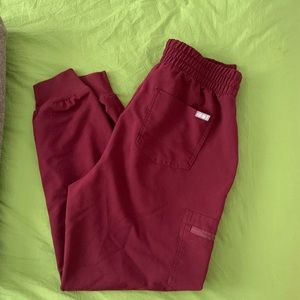 FIGS burgundy - high waisted Zamora jogger